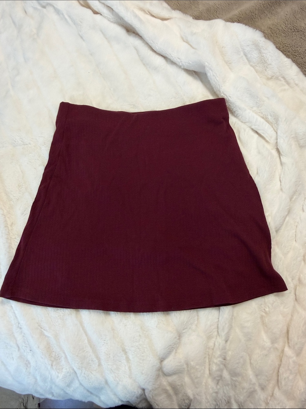 Ogl Women’s Ribbed Maroon Mini Skirt